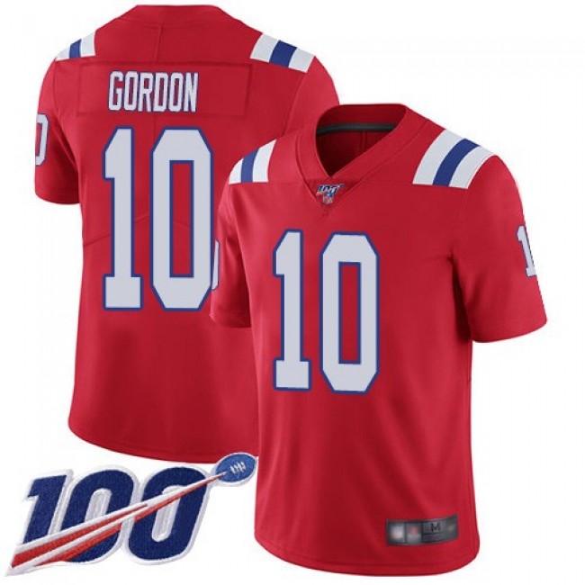 Nike Patriots #10 Josh Gordon Red Alternate Men's Stitched NFL 100th Season Vapor Limited Jersey