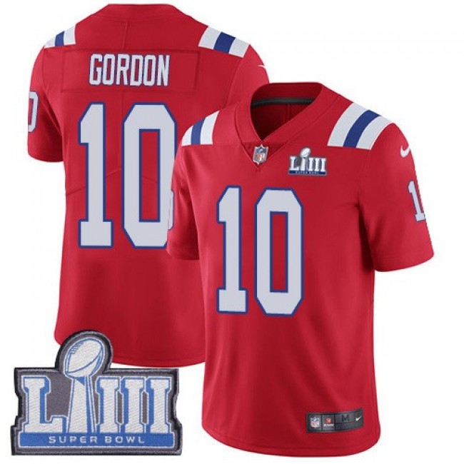 Nike Patriots #10 Josh Gordon Red Alternate Super Bowl LIII Bound Men's Stitched NFL Vapor Untouchable Limited Jersey