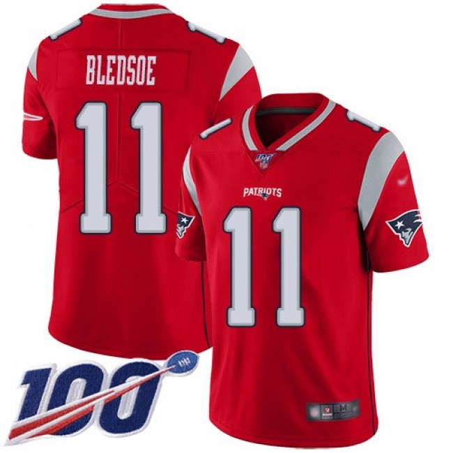 Nike Patriots #11 Drew Bledsoe Red Men's Stitched NFL Limited Inverted Legend 100th Season Jersey