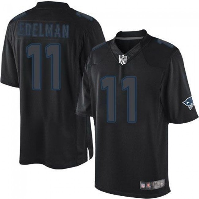 Nike Patriots #11 Julian Edelman Black Men's Stitched NFL Impact Limited Jersey