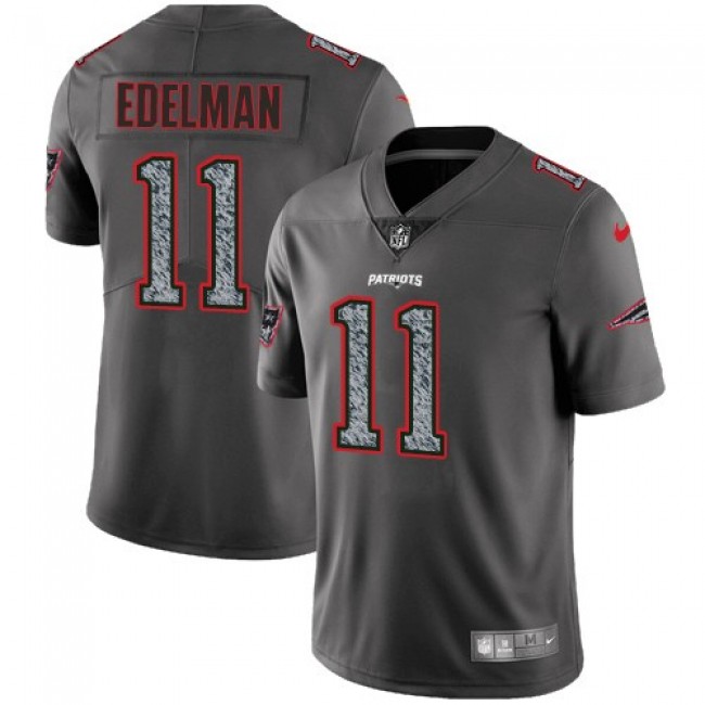 New England Patriots #11 Julian Edelman Gray Static Youth Stitched NFL Vapor Untouchable Limited Jersey