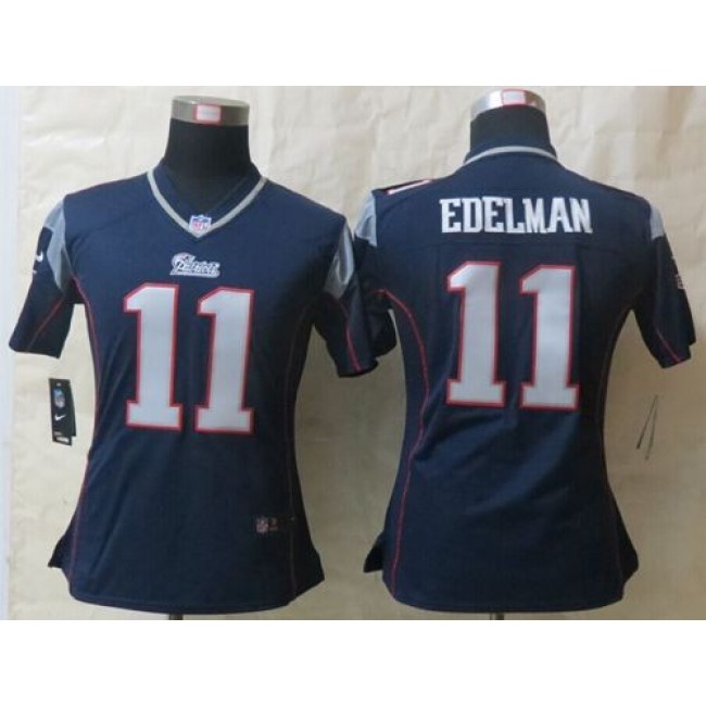 Women's Patriots #11 Julian Edelman Navy Blue Team Color Stitched NFL Elite Jersey
