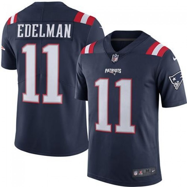 New England Patriots #11 Julian Edelman Navy Blue Youth Stitched NFL Limited Rush Jersey