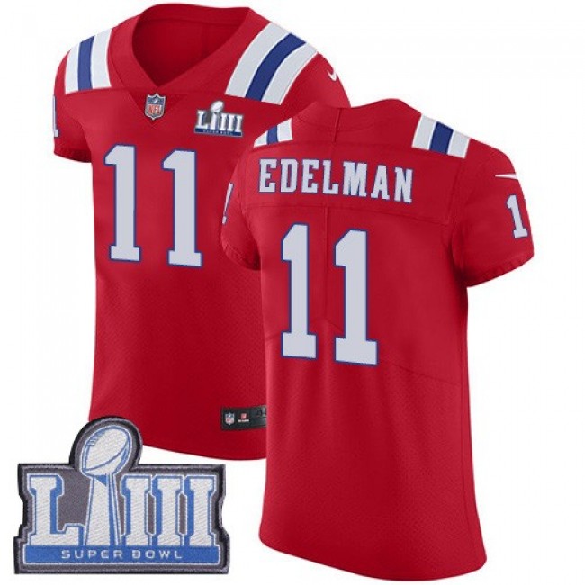 Nike Patriots #11 Julian Edelman Red Alternate Super Bowl LIII Bound Men's Stitched NFL Vapor Untouchable Elite Jersey