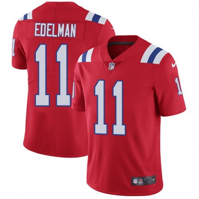 New England Patriots #11 Julian Edelman Red Alternate Youth Stitched NFL Vapor Untouchable Limited Jersey