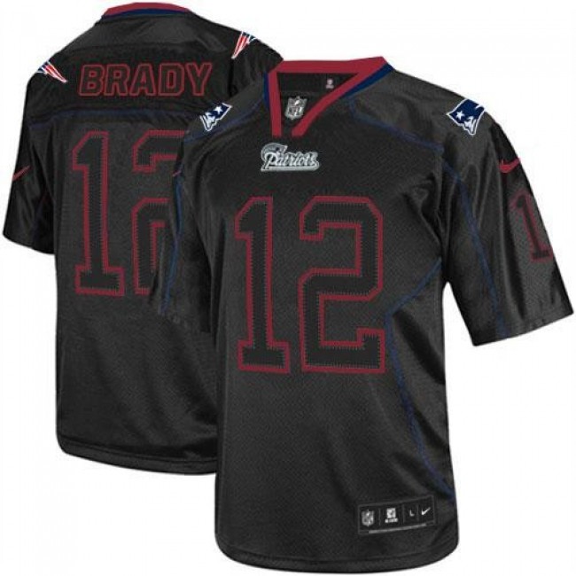 Nike Patriots #12 Tom Brady Lights Out Black Men's Stitched NFL Elite Jersey