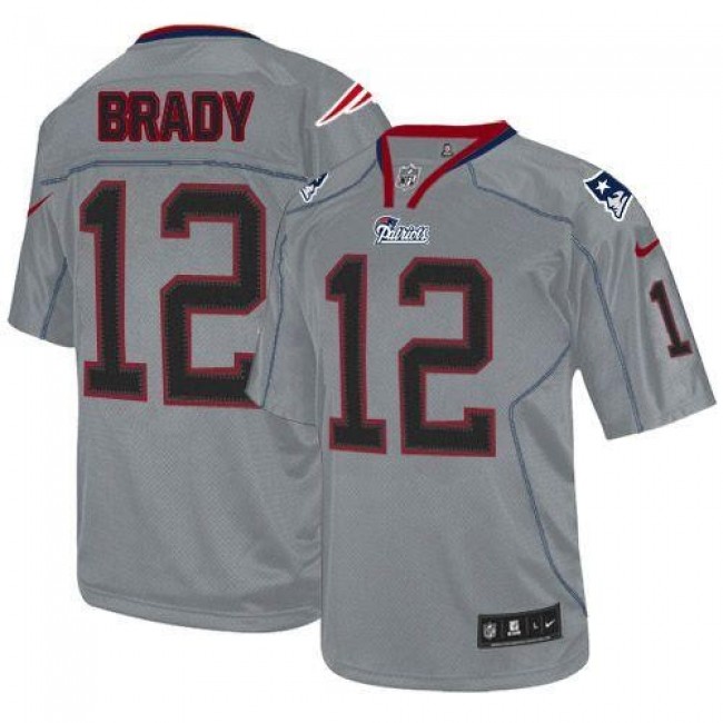 Nike Patriots #12 Tom Brady Lights Out Grey Men's Stitched NFL Elite Jersey
