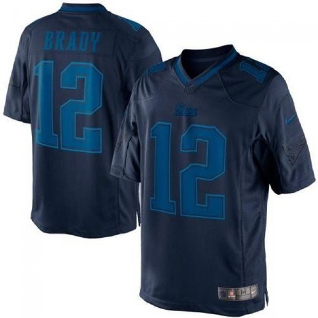 Nike Patriots #12 Tom Brady Navy Blue Men's Stitched NFL Drenched Limited Jersey
