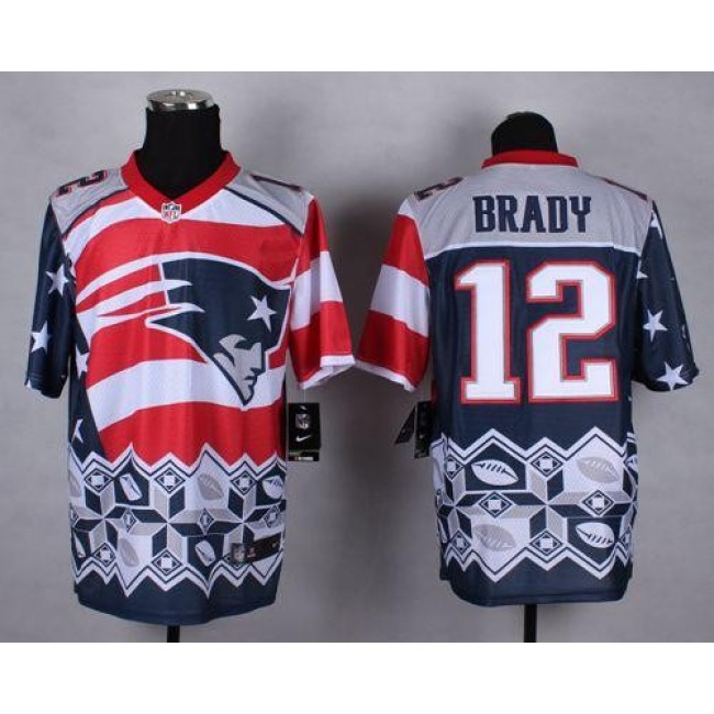 Nike Patriots #12 Tom Brady Navy Blue Men's Stitched NFL Elite Noble Fashion Jersey