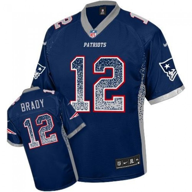 Nike Patriots #12 Tom Brady Navy Blue Team Color Men's Stitched NFL Elite Drift Fashion Jersey