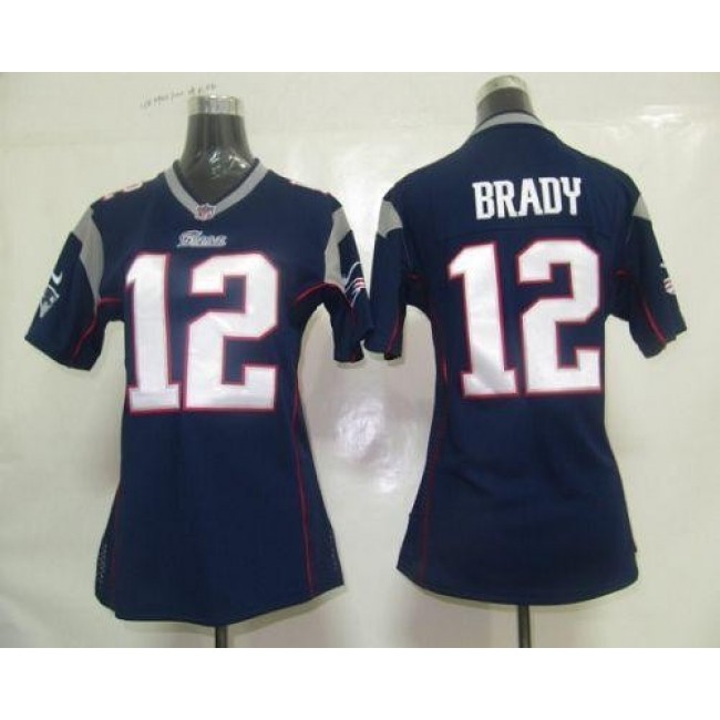 Women's Patriots #12 Tom Brady Navy Blue Team Color Stitched NFL Elite Jersey