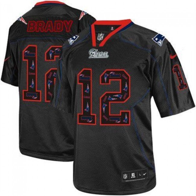 Nike Patriots #12 Tom Brady New Lights Out Black Men's Stitched NFL Elite Jersey