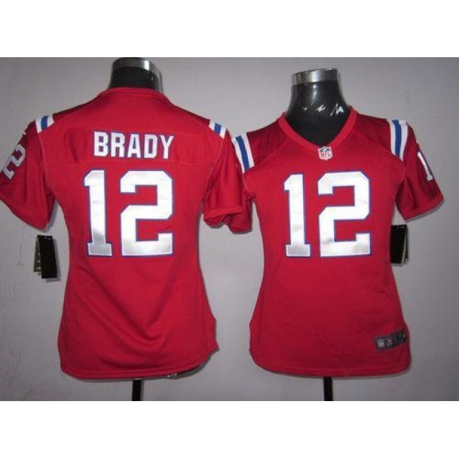 Women's Patriots #12 Tom Brady Red Alternate Stitched NFL Elite Jersey