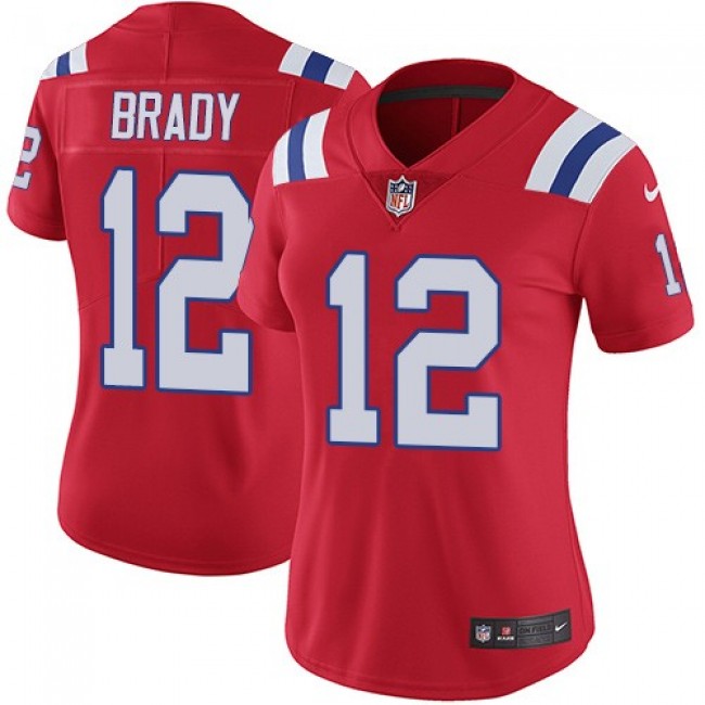 Women's Patriots #12 Tom Brady Red Alternate Stitched NFL Vapor Untouchable Limited Jersey