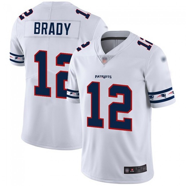 Nike Patriots #12 Tom Brady White Men's Stitched NFL Limited Team Logo Fashion Jersey
