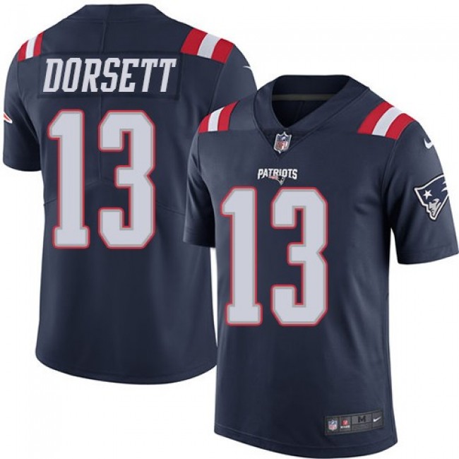 New England Patriots #13 Phillip Dorsett Navy Blue Youth Stitched NFL Limited Rush Jersey