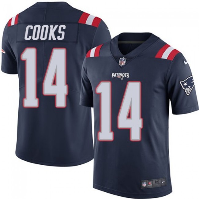 New England Patriots #14 Brandin Cooks Navy Blue Youth Stitched NFL Limited Rush Jersey