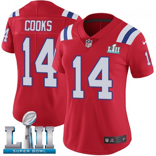 Women's Patriots #14 Brandin Cooks Red Alternate Super Bowl LII Stitched NFL Vapor Untouchable Limited Jersey