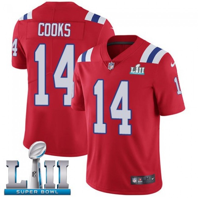 New England Patriots #14 Brandin Cooks Red Alternate Super Bowl LII Youth Stitched NFL Vapor Untouchable Limited Jersey