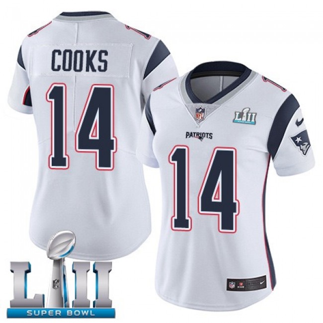 Women's Patriots #14 Brandin Cooks White Super Bowl LII Stitched NFL Vapor Untouchable Limited Jersey