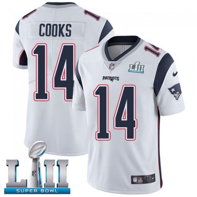 New England Patriots #14 Brandin Cooks White Super Bowl LII Youth Stitched NFL Vapor Untouchable Limited Jersey