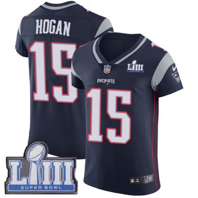Nike Patriots #15 Chris Hogan Navy Blue Team Color Super Bowl LIII Bound Men's Stitched NFL Vapor Untouchable Elite Jersey