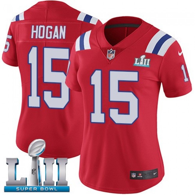 Women's Patriots #15 Chris Hogan Red Alternate Super Bowl LII Stitched NFL Vapor Untouchable Limited Jersey