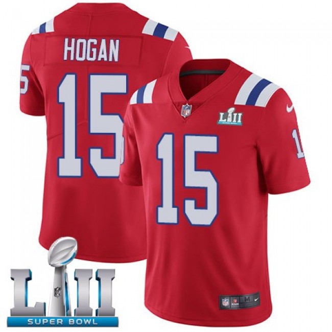 New England Patriots #15 Chris Hogan Red Alternate Super Bowl LII Youth Stitched NFL Vapor Untouchable Limited Jersey