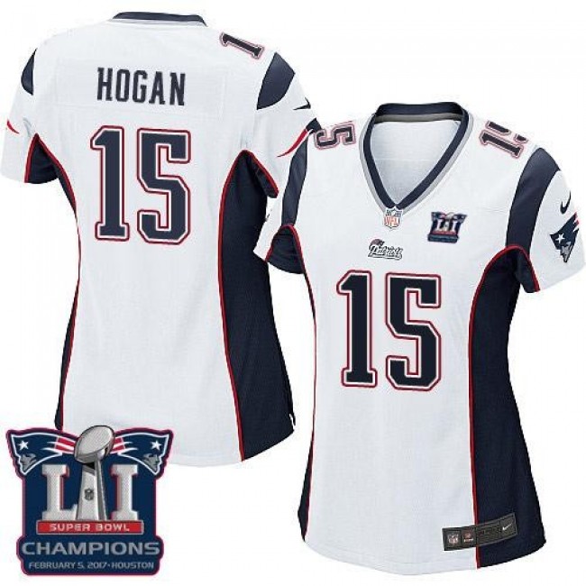 Women's Patriots #15 Chris Hogan White Super Bowl LI Champions Stitched NFL New Elite Jersey
