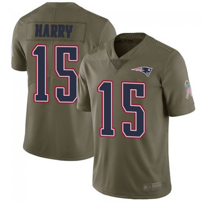 Nike Patriots #15 N'Keal Harry Olive Men's Stitched NFL Limited 2017 Salute To Service Jersey