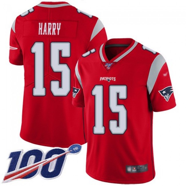 Nike Patriots #15 N'Keal Harry Red Men's Stitched NFL Limited Inverted Legend 100th Season Jersey