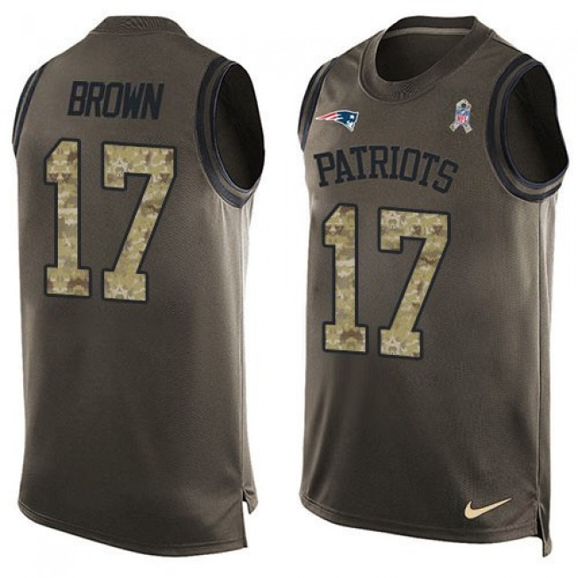 Nike Patriots #17 Antonio Brown Green Men's Stitched NFL Limited Salute To Service Tank Top Jersey