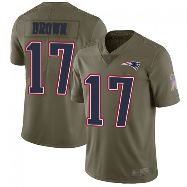 Nike Patriots #17 Antonio Brown Olive Men's Stitched NFL Limited 2017 Salute To Service Jersey