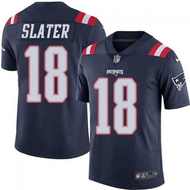 Nike Patriots #18 Matt Slater Navy Blue Men's Stitched NFL Limited Rush Jersey