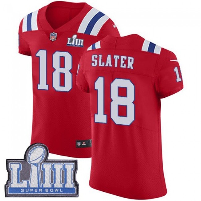 Nike Patriots #18 Matt Slater Red Alternate Super Bowl LIII Bound Men's Stitched NFL Vapor Untouchable Elite Jersey