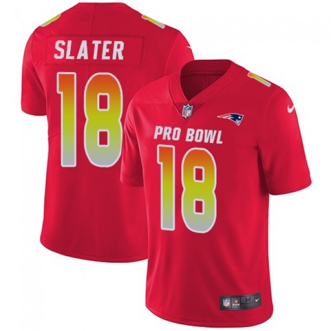 New England Patriots #18 Matt Slater Red Youth Stitched NFL Limited AFC 2018 Pro Bowl Jersey