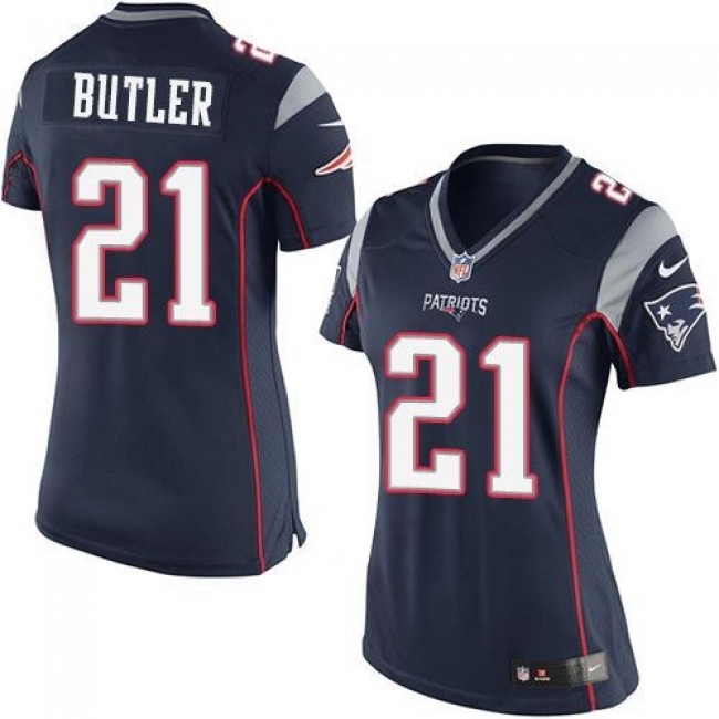Women's Patriots #21 Malcolm Butler Navy Blue Team Color Stitched NFL New Elite Jersey