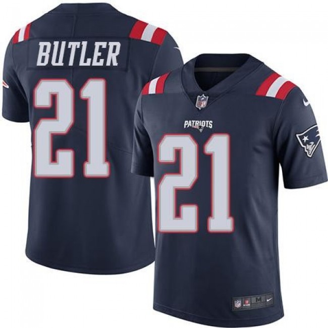 New England Patriots #21 Malcolm Butler Navy Blue Youth Stitched NFL Limited Rush Jersey