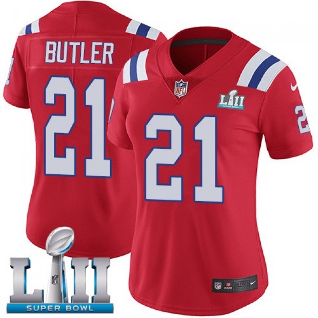 Women's Patriots #21 Malcolm Butler Red Alternate Super Bowl LII Stitched NFL Vapor Untouchable Limited Jersey
