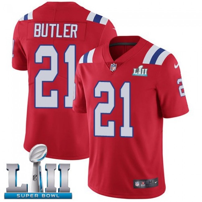 New England Patriots #21 Malcolm Butler Red Alternate Super Bowl LII Youth Stitched NFL Vapor Untouchable Limited Jersey