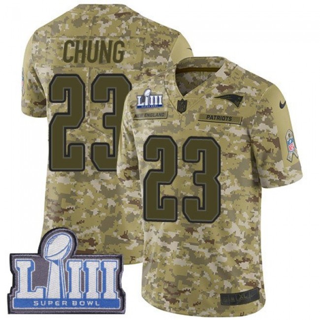 Nike Patriots #23 Patrick Chung Camo Super Bowl LIII Bound Men's Stitched NFL Limited 2018 Salute To Service Jersey