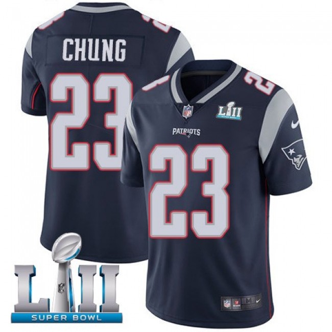 New England Patriots #23 Patrick Chung Navy Blue Team Color Super Bowl LII Youth Stitched NFL Vapor Untouchable Limited Jersey