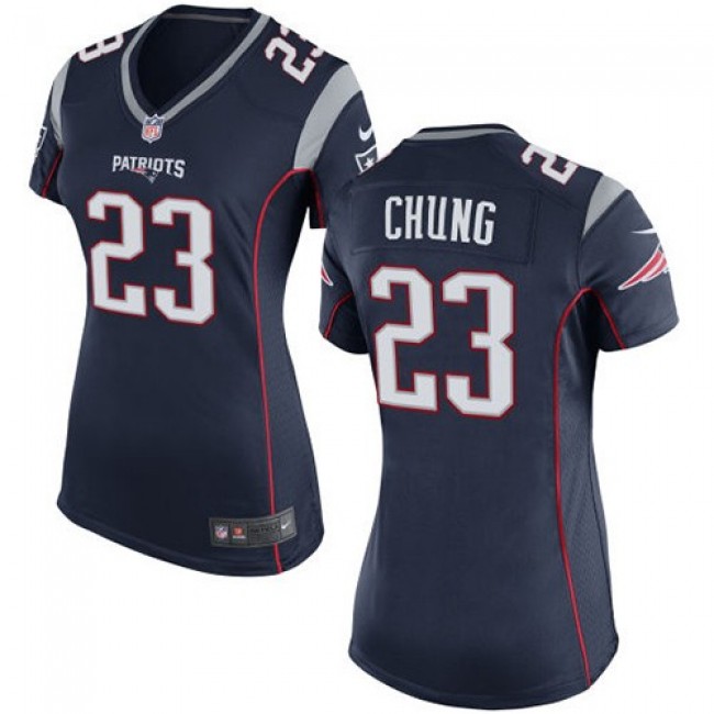Women's Patriots #23 Patrick Chung Navy Blue Team Color Stitched NFL New Elite Jersey