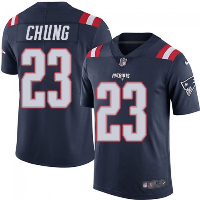 New England Patriots #23 Patrick Chung Navy Blue Youth Stitched NFL Limited Rush Jersey