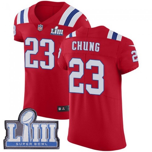 Nike Patriots #23 Patrick Chung Red Alternate Super Bowl LIII Bound Men's Stitched NFL Vapor Untouchable Elite Jersey