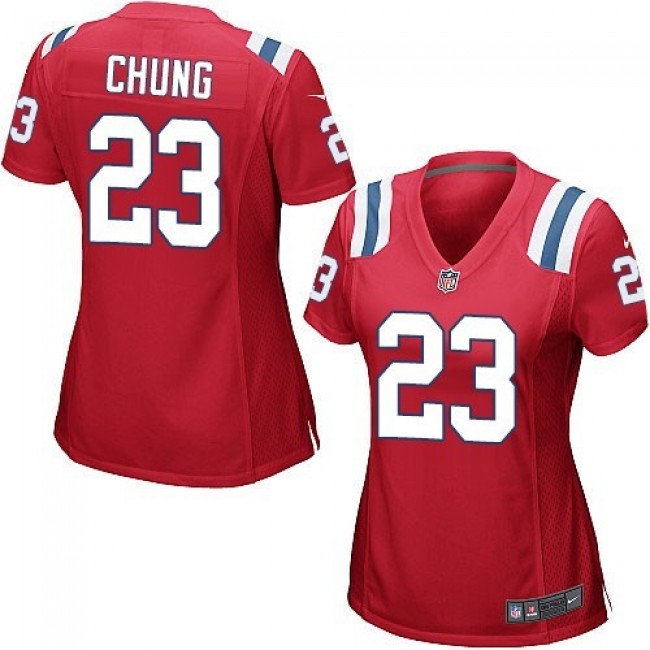 Women's Patriots #23 Patrick Chung Red Alternate Stitched NFL Elite Jersey