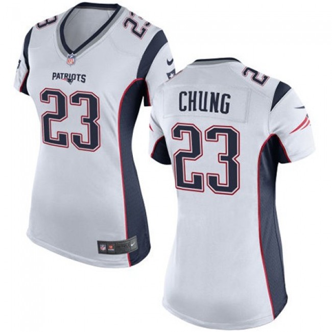 Women's Patriots #23 Patrick Chung White Stitched NFL New Elite Jersey