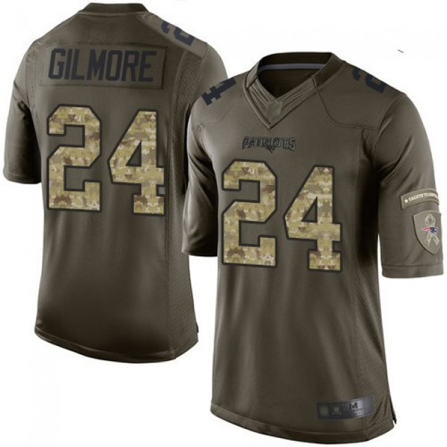 Nike Patriots #24 Stephon Gilmore Green Men's Stitched NFL Limited 2015 Salute To Service Jersey