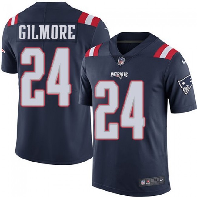 Nike Patriots #24 Stephon Gilmore Navy Blue Men's Stitched NFL Limited Rush Jersey