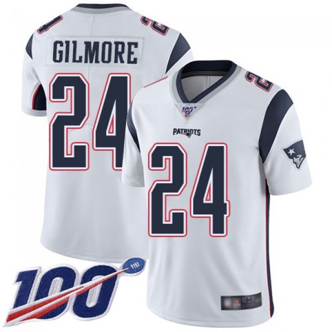 Nike Patriots #24 Stephon Gilmore White Men's Stitched NFL 100th Season Vapor Limited Jersey